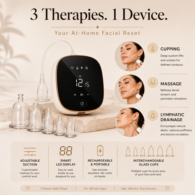 Silkiee Lymph Cups™ — Smart Facial Cupping Device